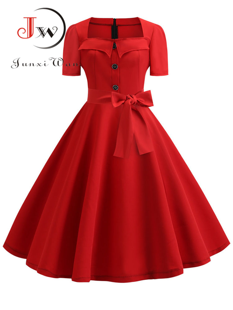 Women'S Fashion Of The 50S - Kobiety letnia sukienka elegancka Retro Vintage
