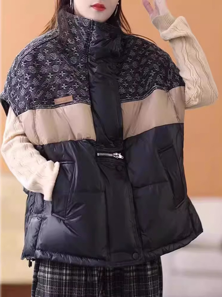 Puffer Vest Fashion Women - Moda Retro kurtka puchowa kamizelka zimowa