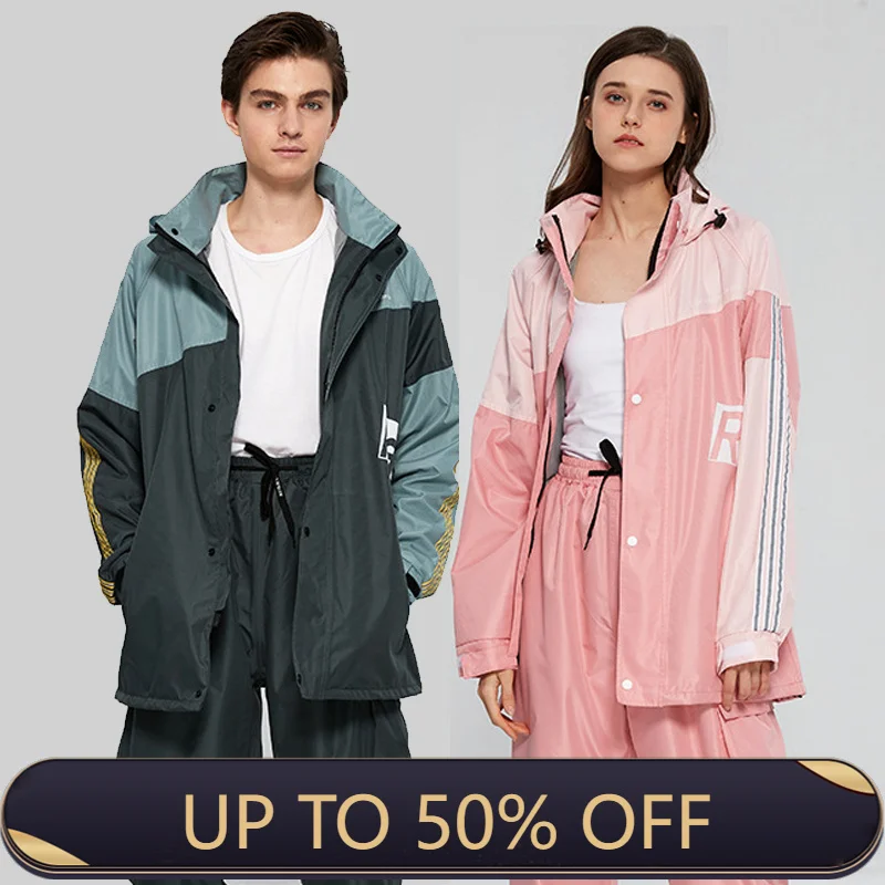 Women'S Fashion Raincoat - Dwuczęściowy płaszcz przeciwdeszczowy dla dorosłych, modny,