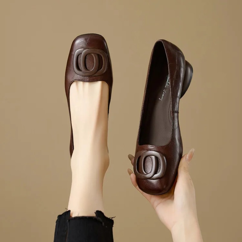 Women Fashion Style - Francuskie czółenka damskie, skórzane buty dla