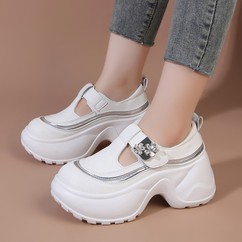 Women'S Fashion Velcro Sneakers - Modne brokatowe buty codzienne damskie na