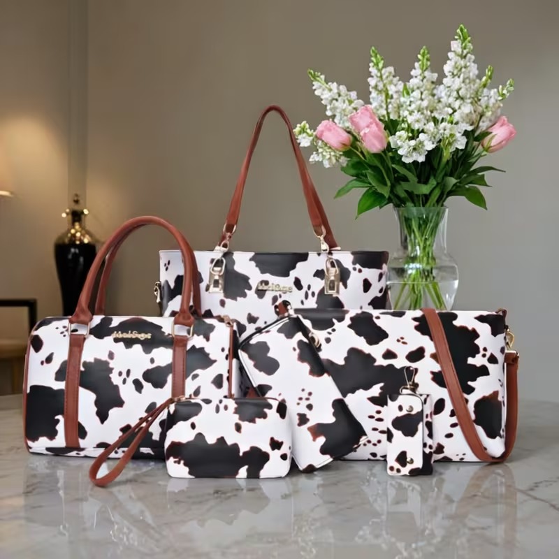 Crossbody Bag Women - 6-częściowy zestaw torebek PU z modnym
