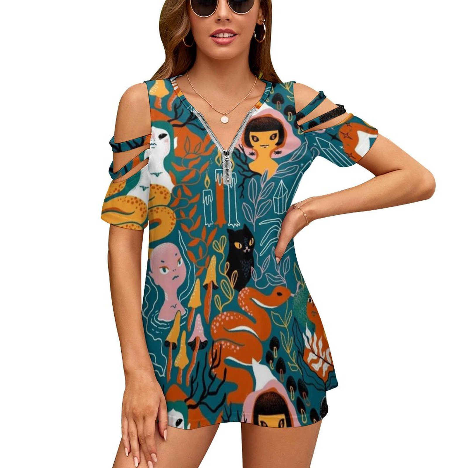 Women Fashion Vector - Coven. Siostry magii czarownicy. Nowa modna