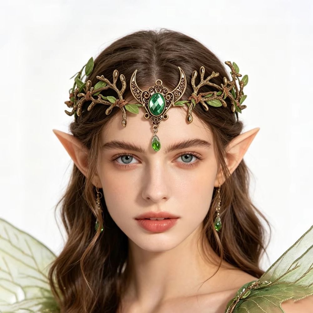Women Fashion Designer Dresses Photos - Modny motyw leśny, elfia korona, biżuteria