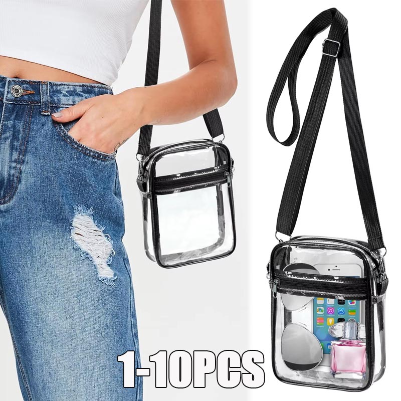 Crossbody Bag Women - 1-10 szt. Damska przezroczysta torba na