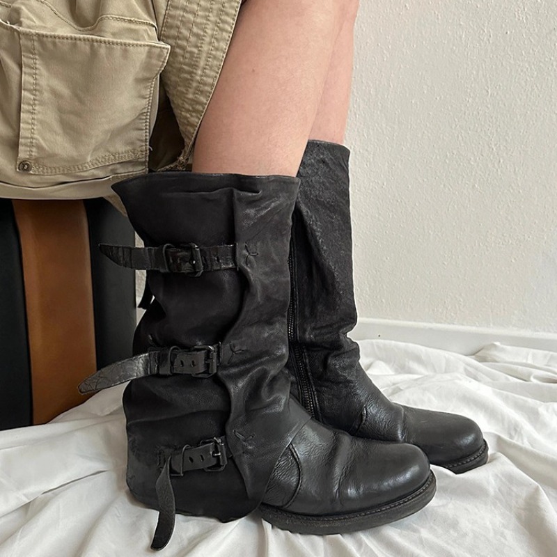 Women'S Fashion Leather Boots - Klasyczne damskie buty Retro Luksusowe Skórzane
