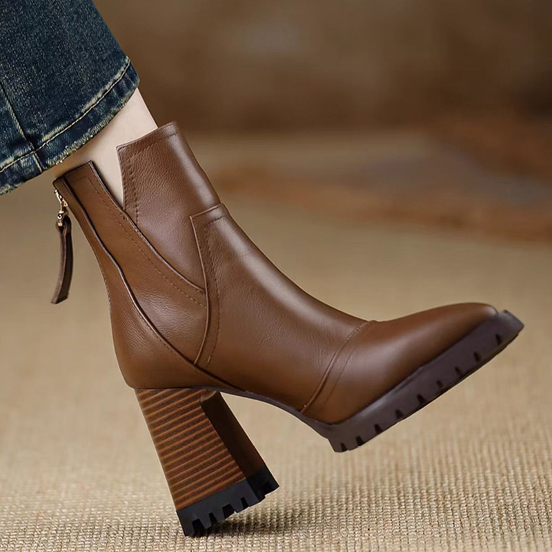 Oulylan Grube Botki na Wysokim – Women'S Fashion Leather Boots recenzja i cena