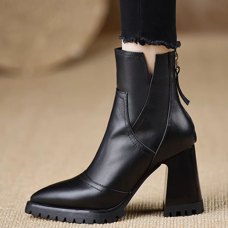 Oulylan Grube Botki na Wysokim – Women'S Fashion Leather Boots recenzja i cena
