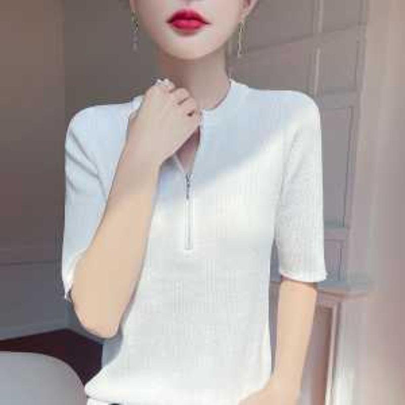 Damska czerwona bluzka z krótk – Women'S Fashion Quarter Zip recenzja i cena