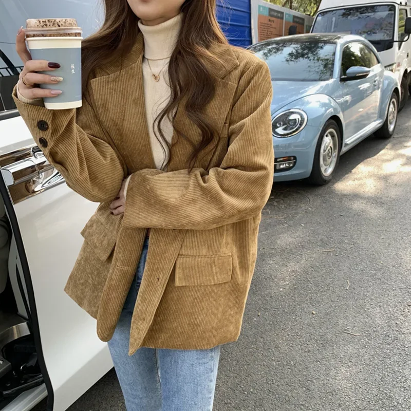 Nowy sztruks gruby luźny Overs – Blazer Women Oversized recenzja i cena