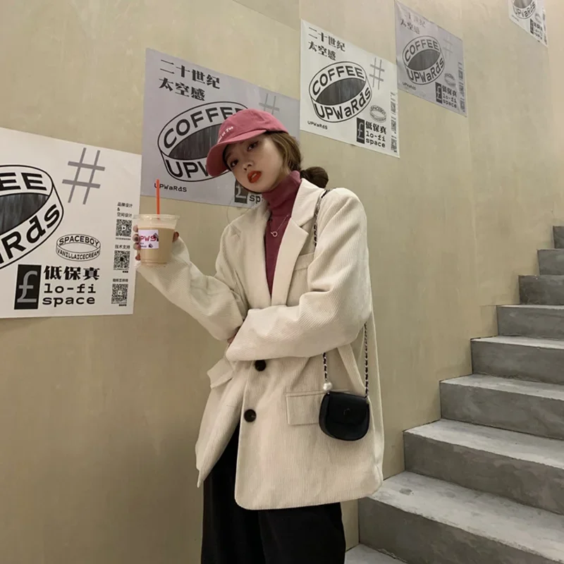 Nowy sztruks gruby luźny Overs – Blazer Women Oversized recenzja i cena
