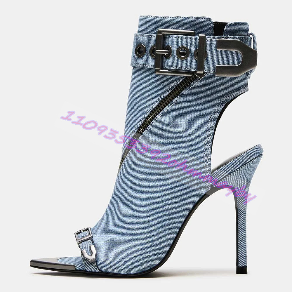 Letnie niebieskie dżinsowe bot – Women'S Fashion Leather Boots recenzja i cena
