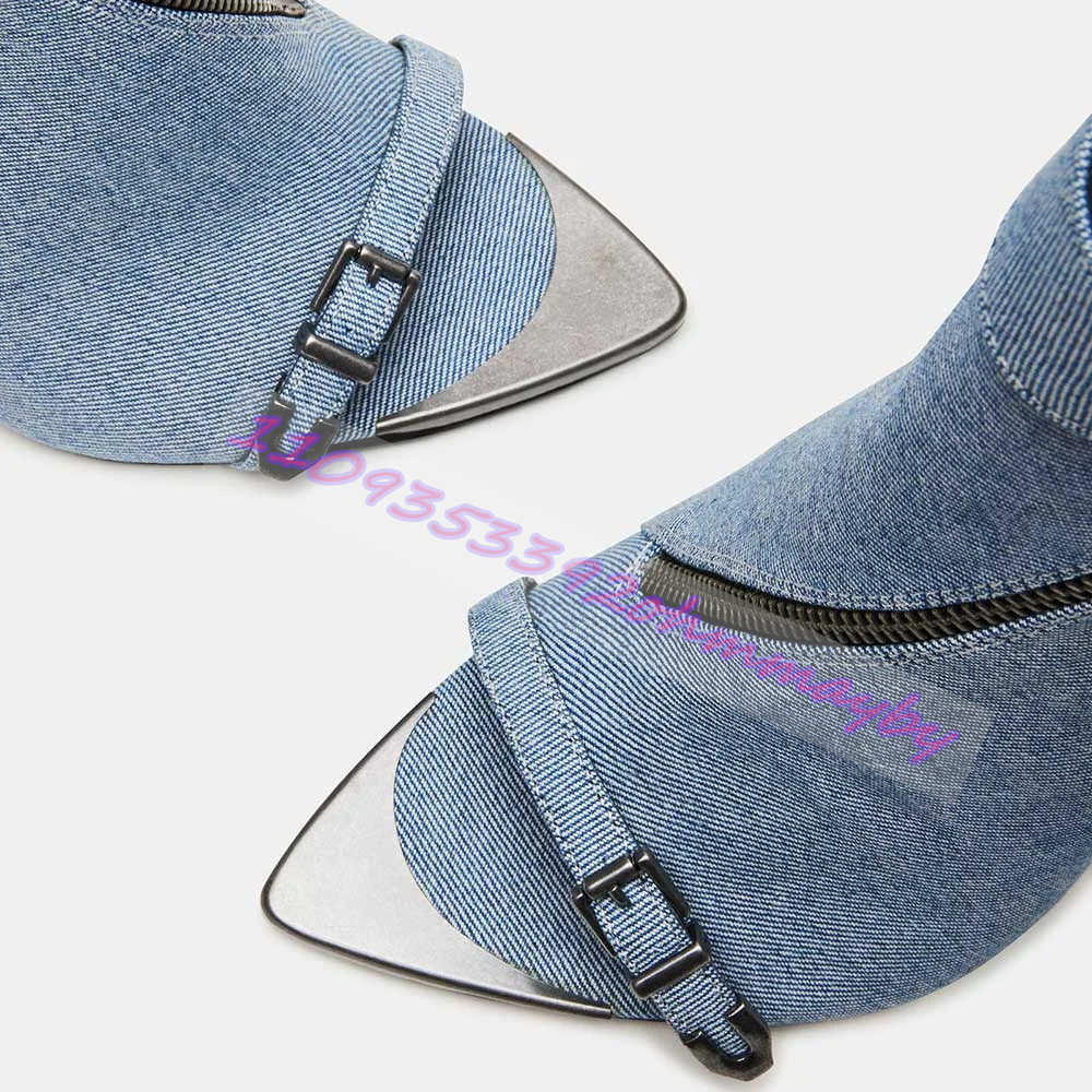 Letnie niebieskie dżinsowe bot – Women'S Fashion Leather Boots recenzja i cena