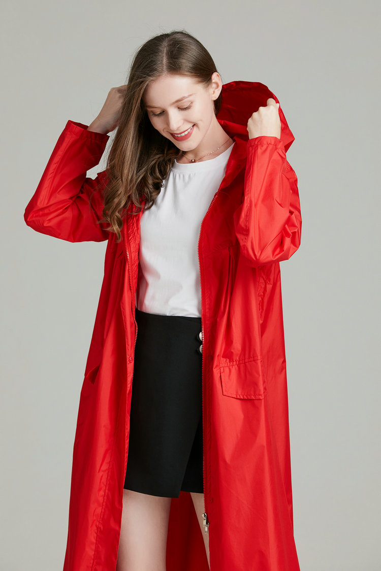 Damski lekki czerwony czarny o – Women'S Fashion Raincoat recenzja i cena