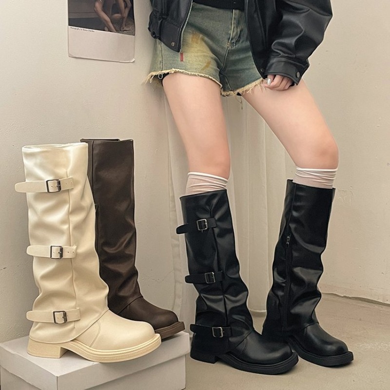 Damskie kozaki rycerskie z pli – Women'S Fashion Leather Boots recenzja i cena