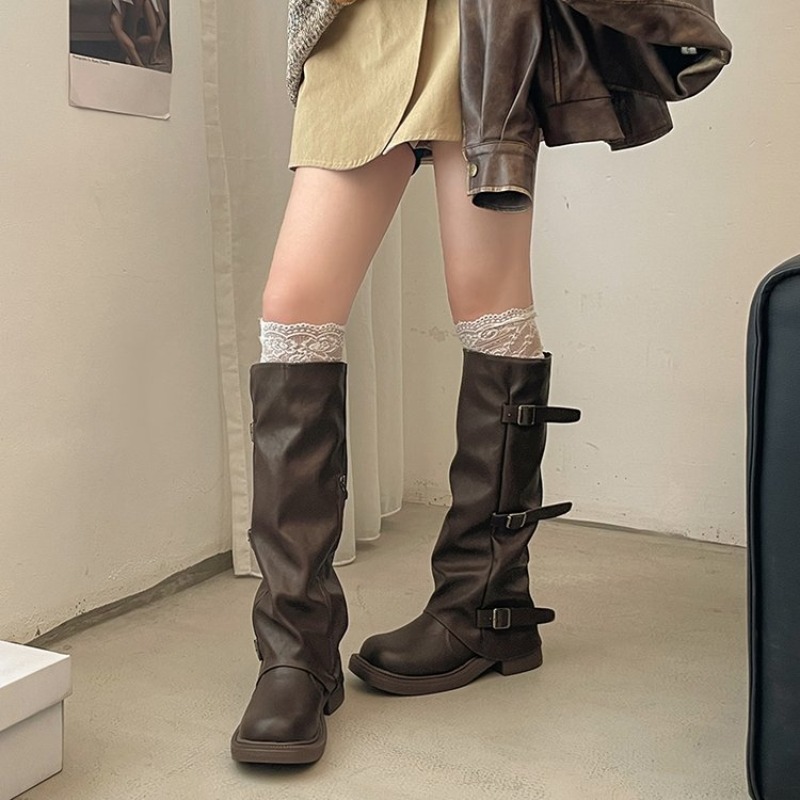 Damskie kozaki rycerskie z pli – Women'S Fashion Leather Boots recenzja i cena