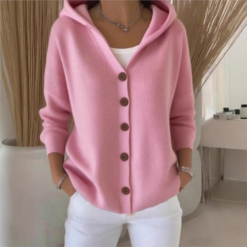 Prosta, dzianinowa bluza z kap – Women'S Fashion Quarter Zip recenzja i cena