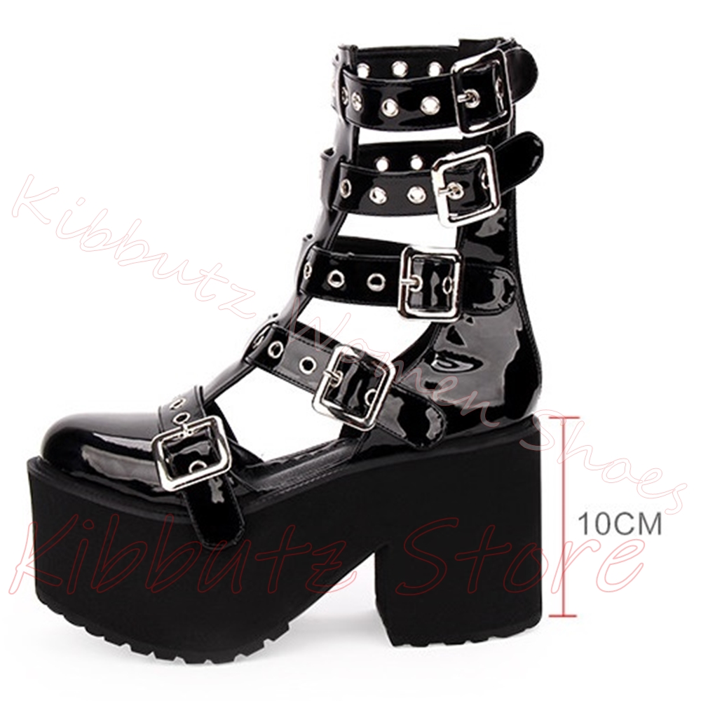 Sandały z wieloma klamrami, wy – Women'S Fashion Leather Boots recenzja i cena