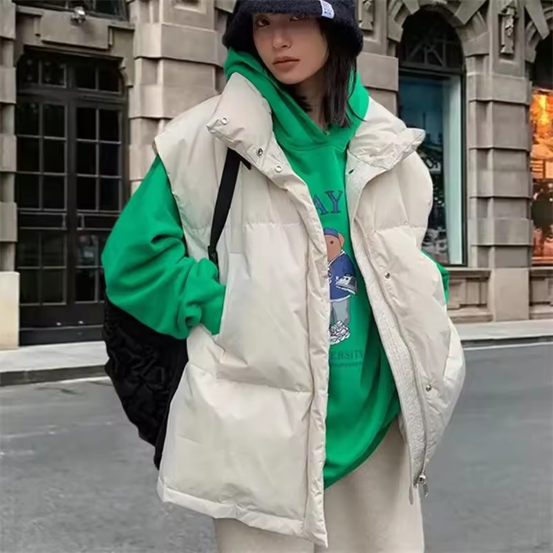 Nowe koreańskie kurtki zimowe  – Puffer Vest Fashion Women recenzja i cena