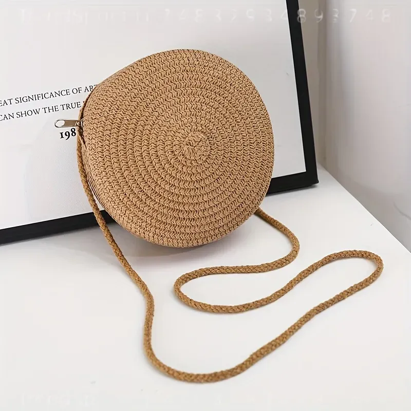 Okrągła tkana torba na ramię z – Crossbody Bag Women recenzja i cena