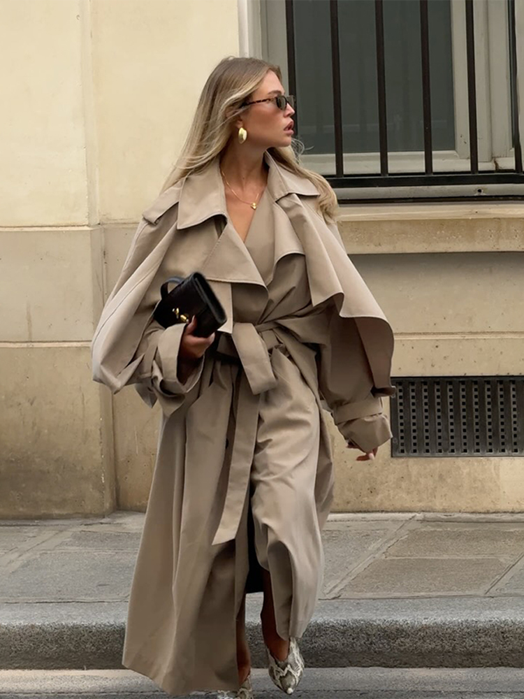 Damski płaszcz trencz z solidn – Women'S Fashion Raincoat recenzja i cena