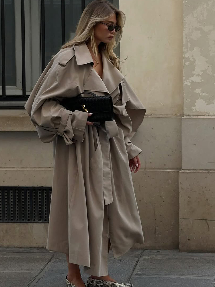 Damski płaszcz trencz z solidn – Women'S Fashion Raincoat recenzja i cena